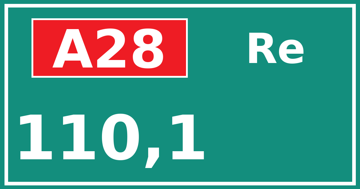 Hectometerbord A28 110,1 zijde Re