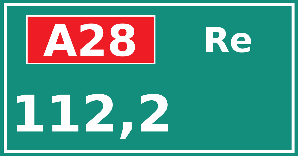 Hectometerbord A28 112,2 zijde Re