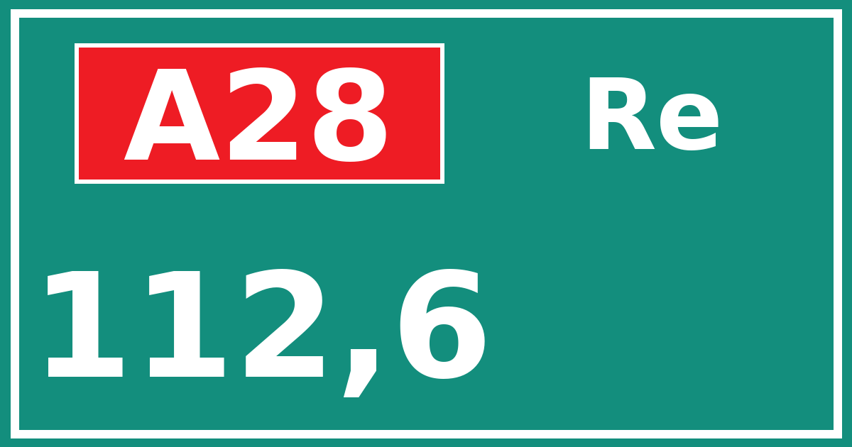 Hectometerbord A28 112,6 zijde Re