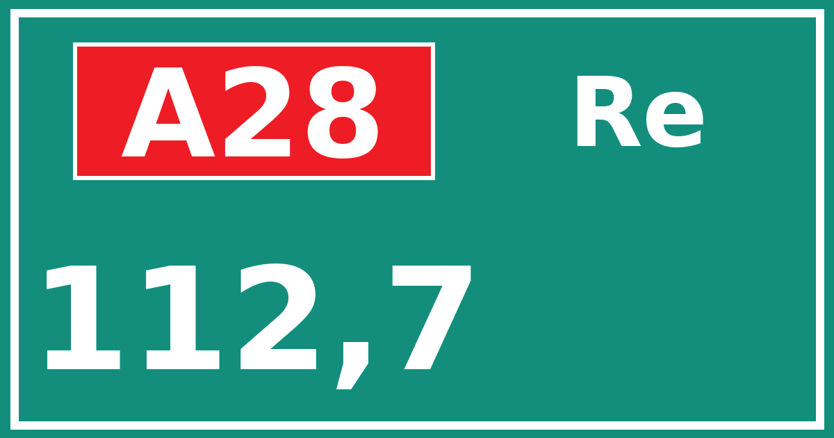 Hectometerbord A28 112,7 zijde Re