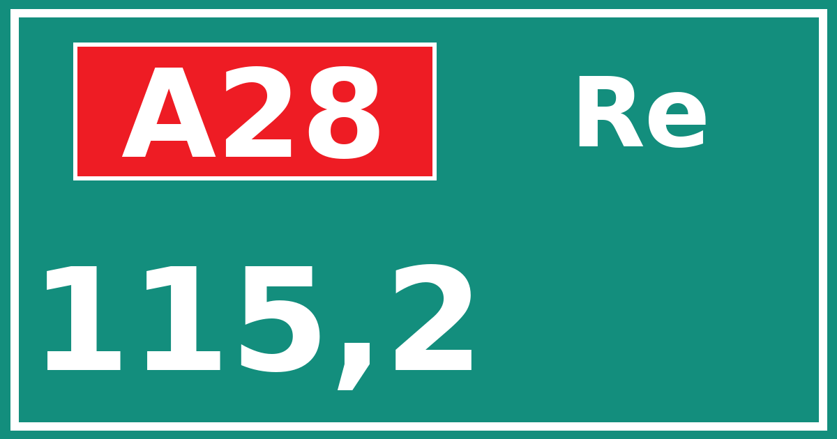 Hectometerbord A28 115,2 zijde Re