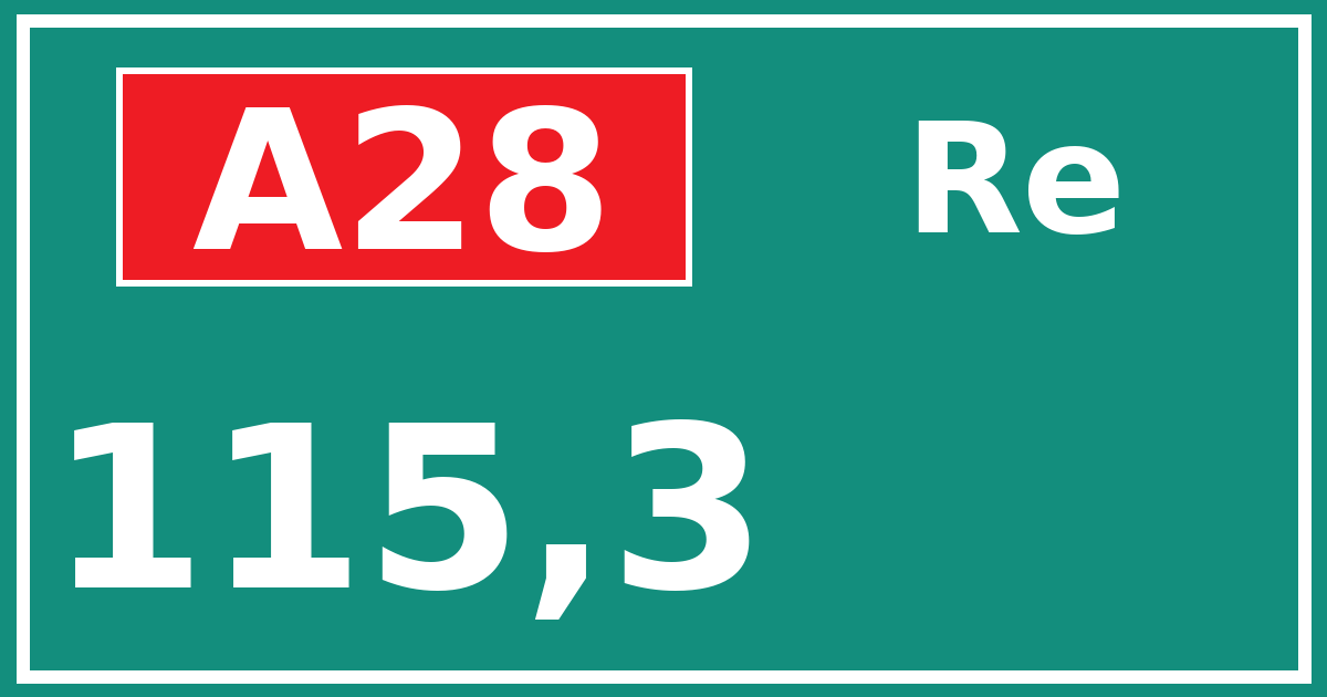 Hectometerbord A28 115,3 zijde Re