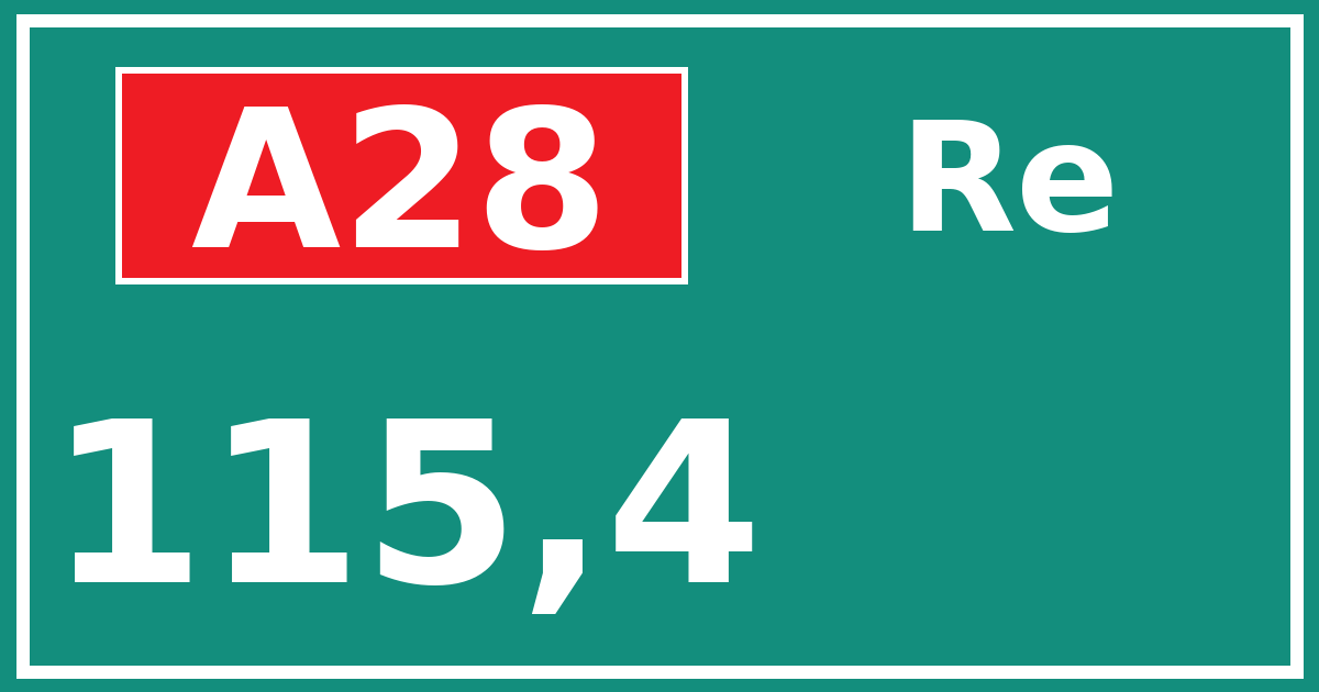 Hectometerbord A28 115,4 zijde Re