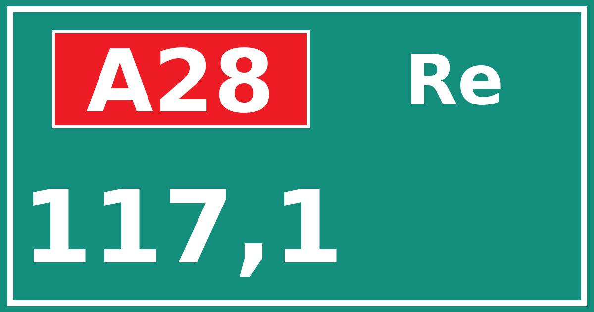 Hectometerbord A28 117,1 zijde Re