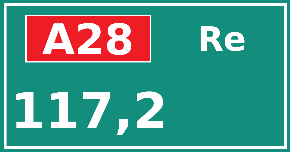 Hectometerbord A28 117,2 zijde Re
