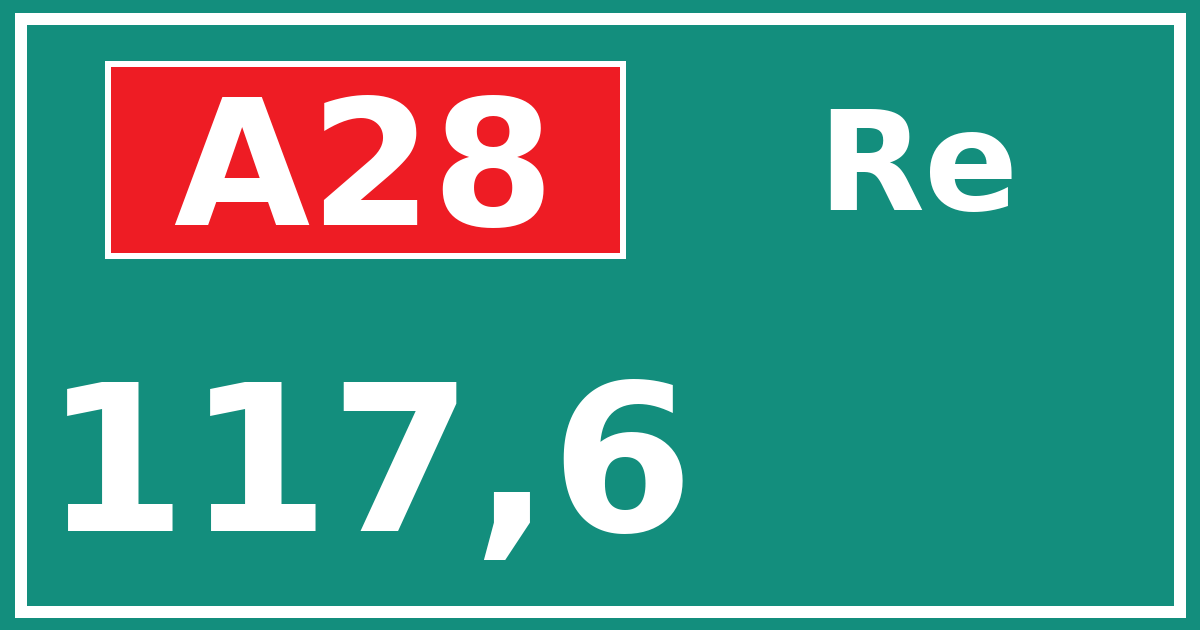 Hectometerbord A28 117,6 zijde Re