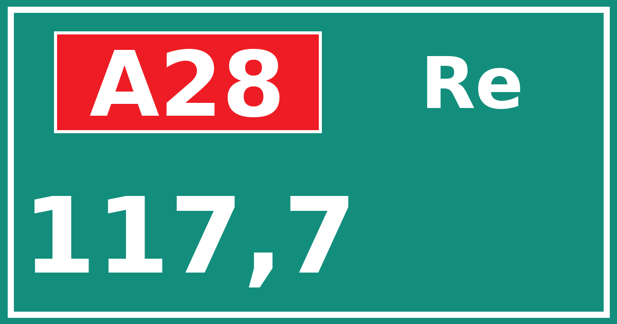 Hectometerbord A28 117,7 zijde Re