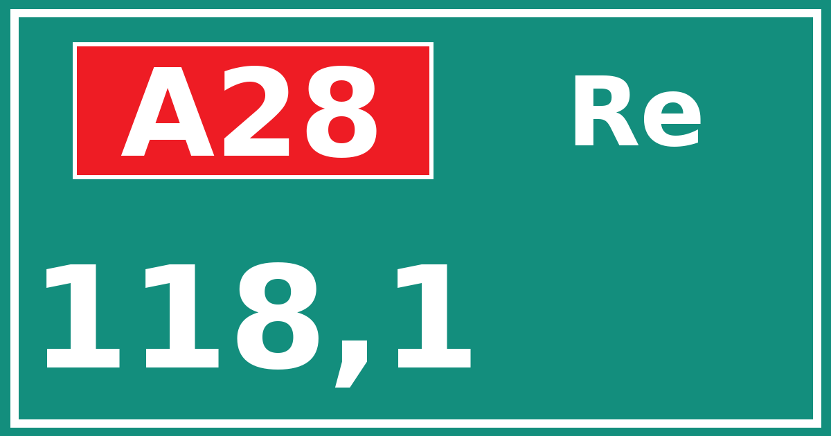 Hectometerbord A28 118,1 zijde Re
