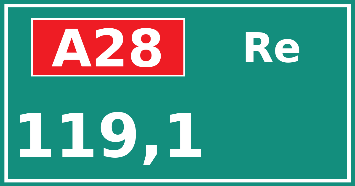 Hectometerbord A28 119,1 zijde Re