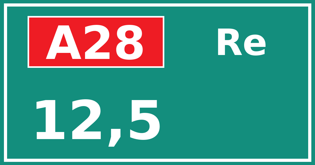 Hectometerbord A28 12,5 zijde Re