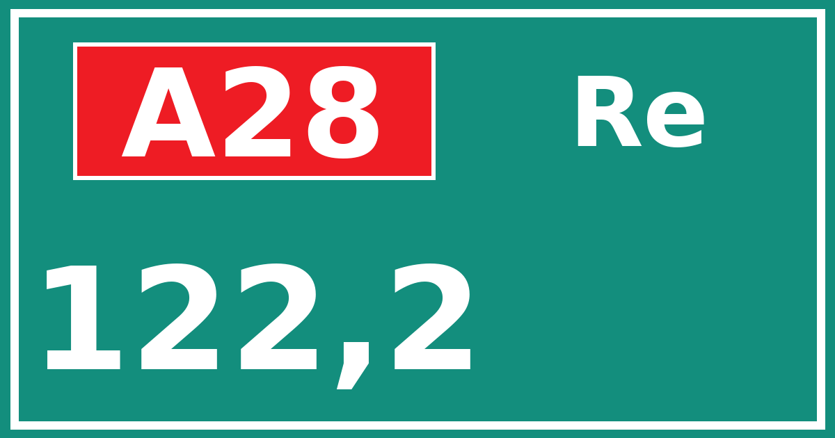 Hectometerbord A28 122,2 zijde Re