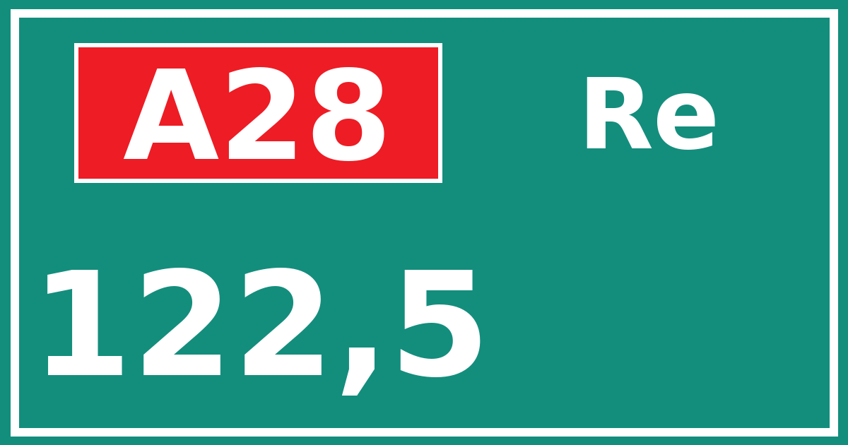 Hectometerbord A28 122,5 zijde Re