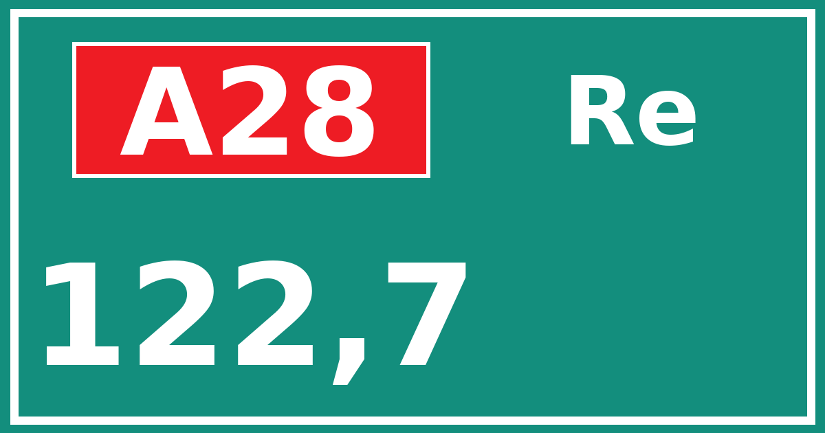 Hectometerbord A28 122,7 zijde Re