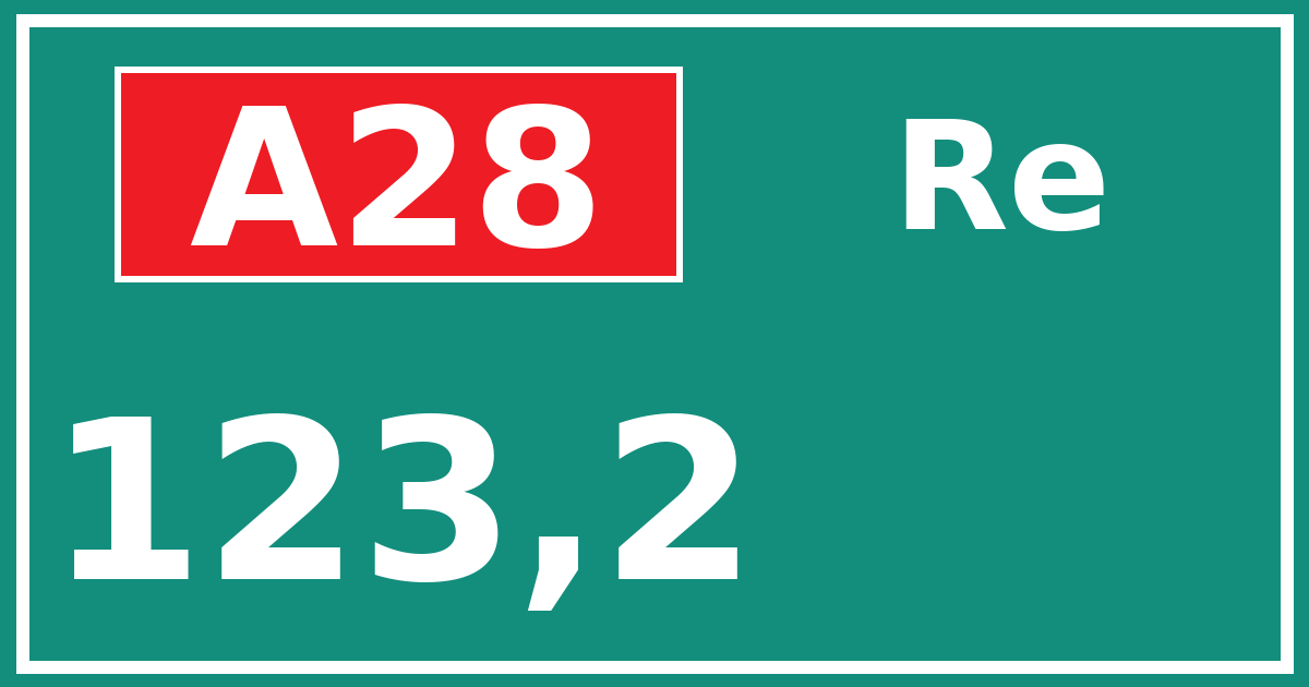 Hectometerbord A28 123,2 zijde Re