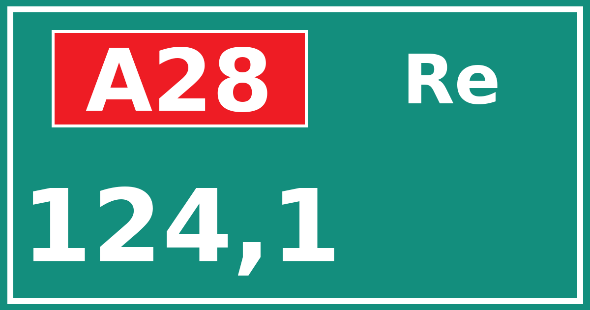 Hectometerbord A28 124,1 zijde Re