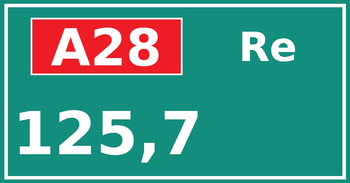 Hectometerbord A28 125,7 zijde Re