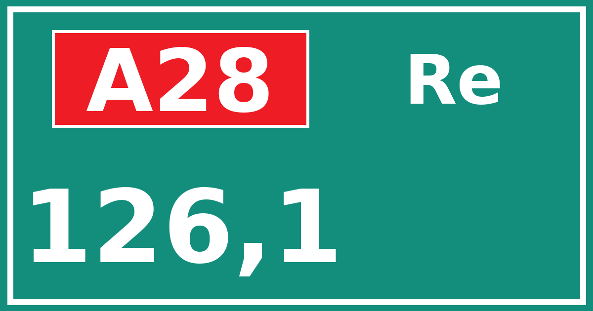 Hectometerbord A28 126,1 zijde Re