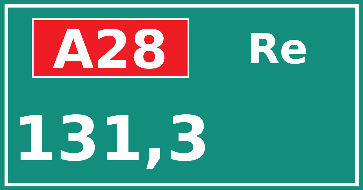 Hectometerbord A28 131,3 zijde Re