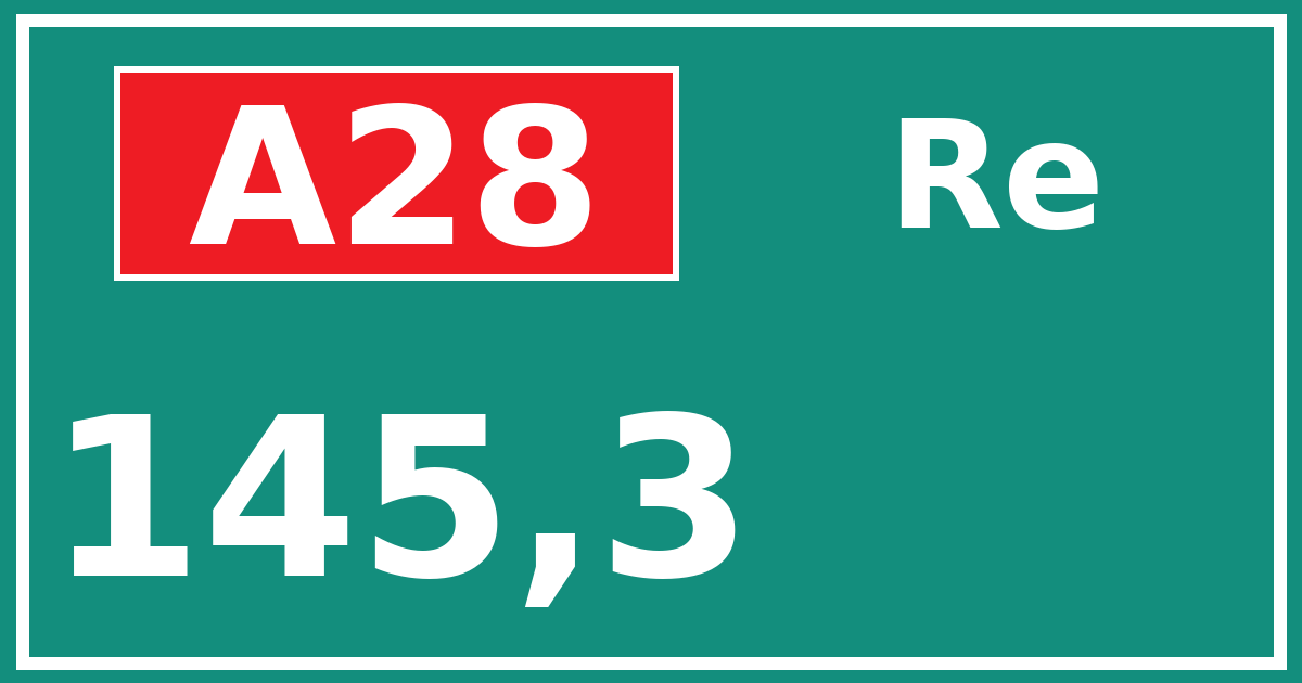 Hectometerbord A28 145,3 zijde Re