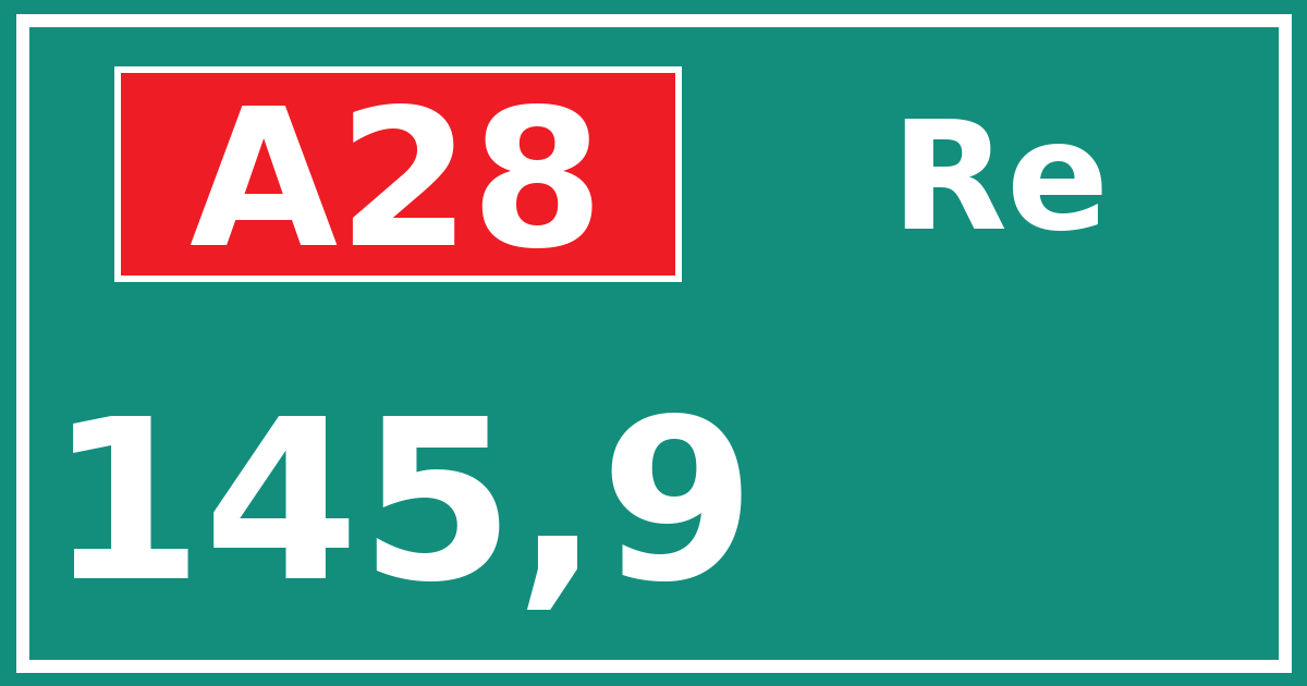 Hectometerbord A28 145,9 zijde Re