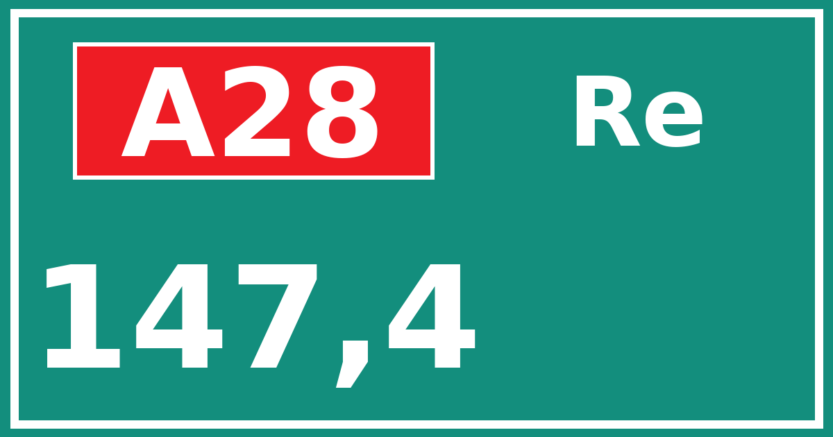 Hectometerbord A28 147,4 zijde Re