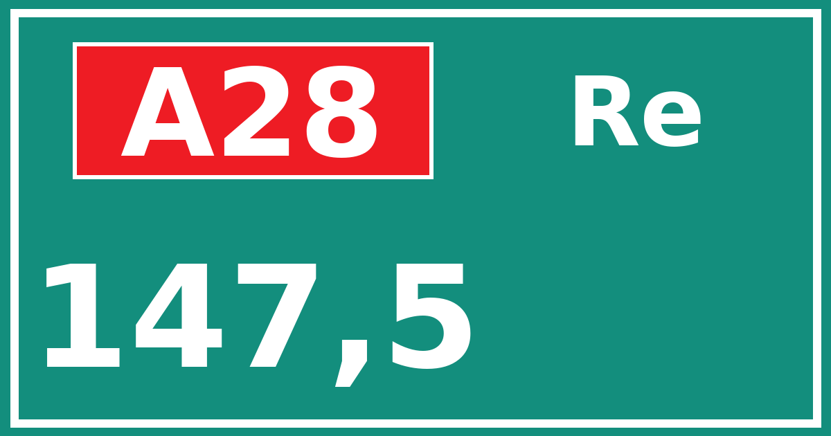 Hectometerbord A28 147,5 zijde Re