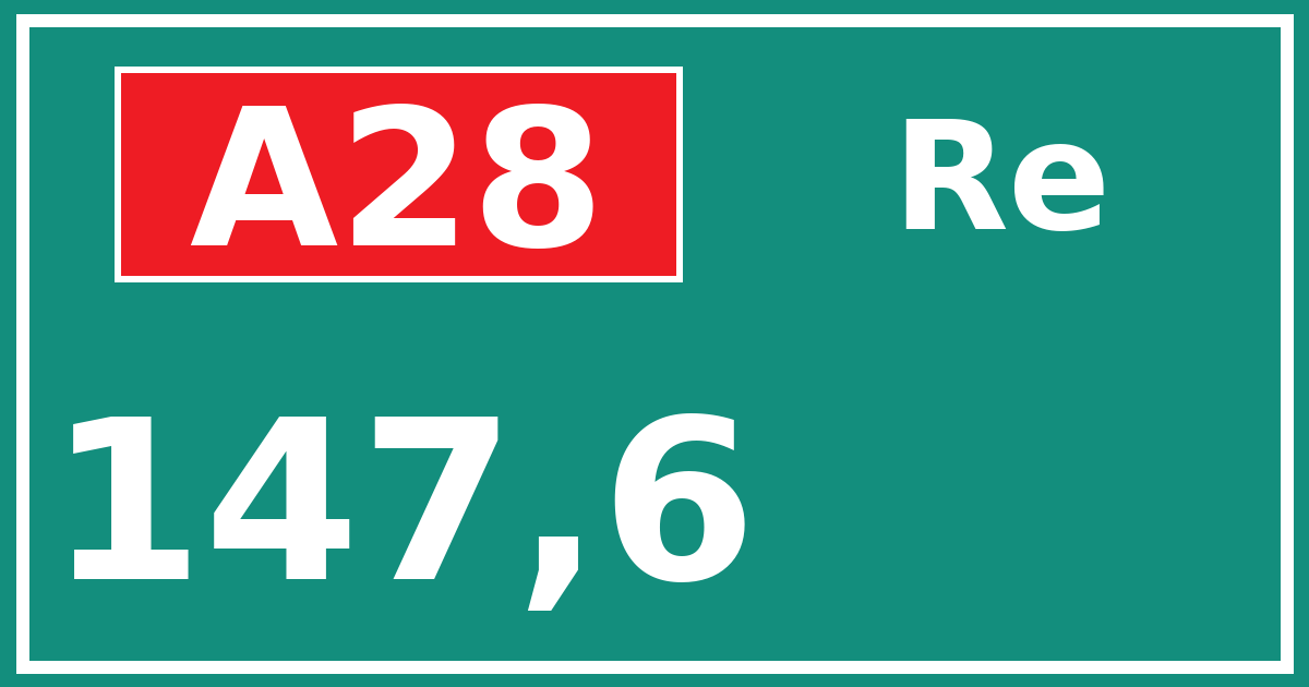 Hectometerbord A28 147,6 zijde Re
