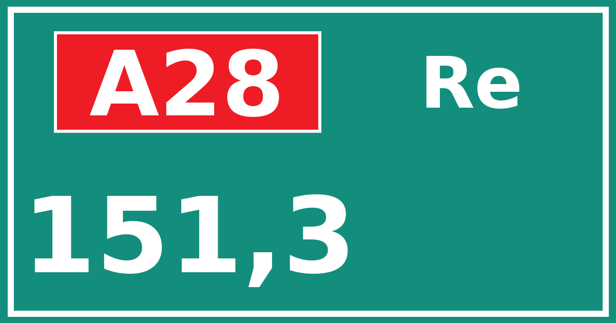 Hectometerbord A28 151,3 zijde Re