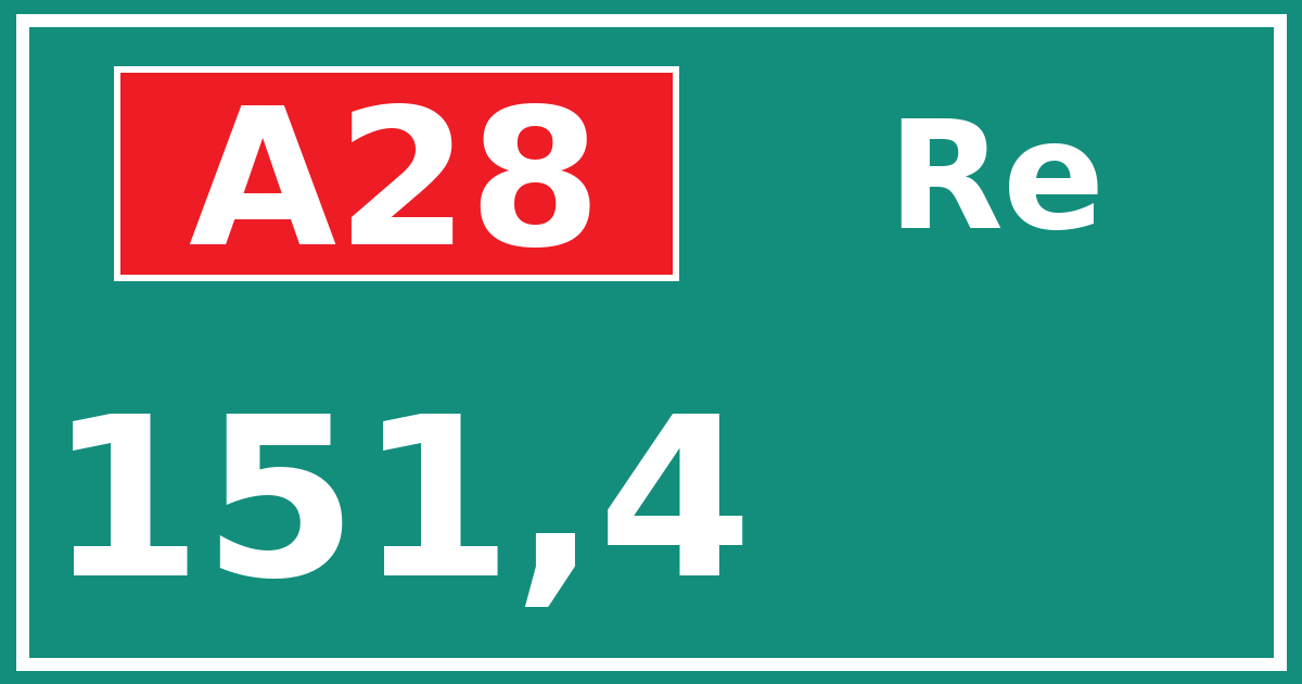 Hectometerbord A28 151,4 zijde Re