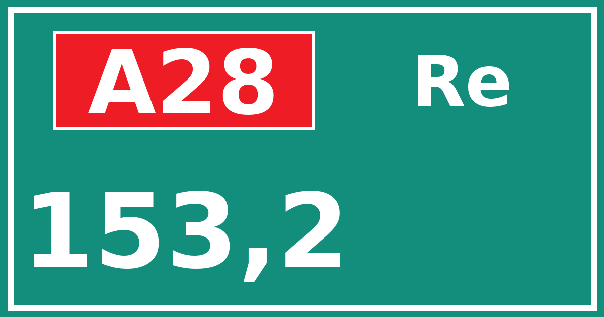 Hectometerbord A28 153,2 zijde Re