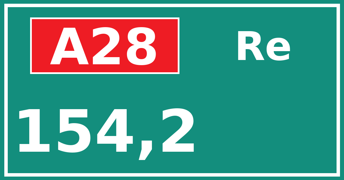 Hectometerbord A28 154,2 zijde Re