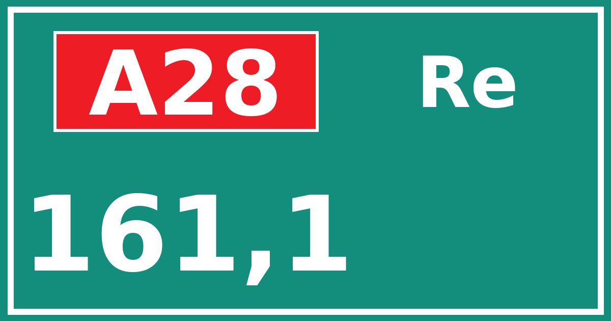 Hectometerbord A28 161,1 zijde Re