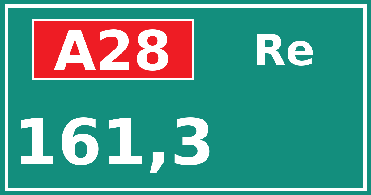Hectometerbord A28 161,3 zijde Re