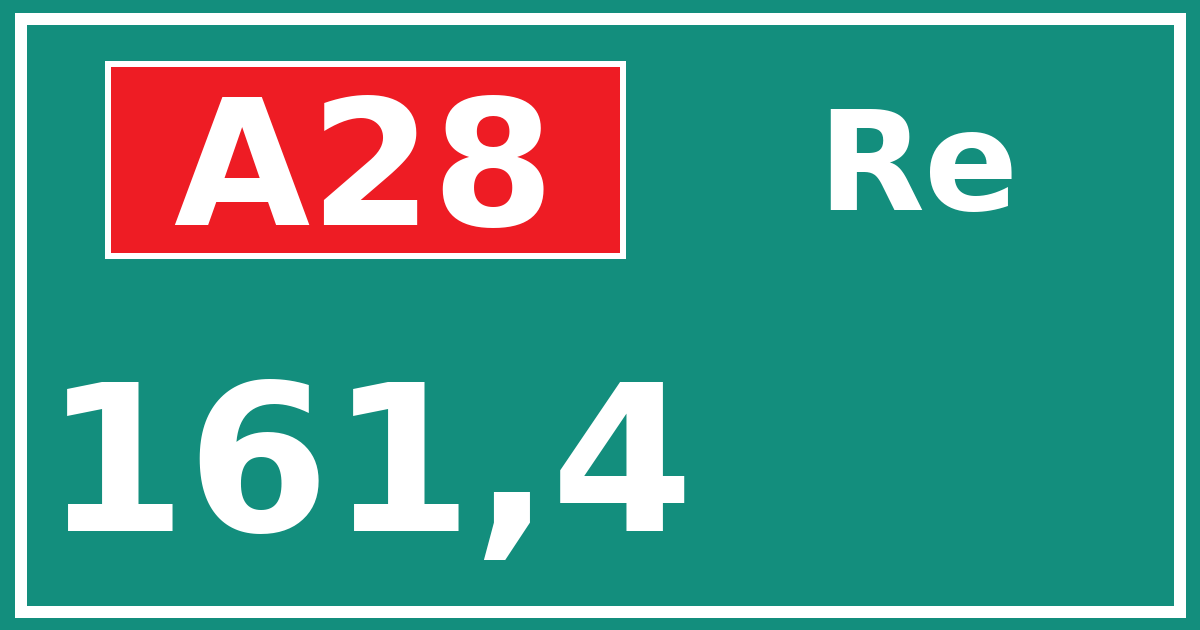 Hectometerbord A28 161,4 zijde Re