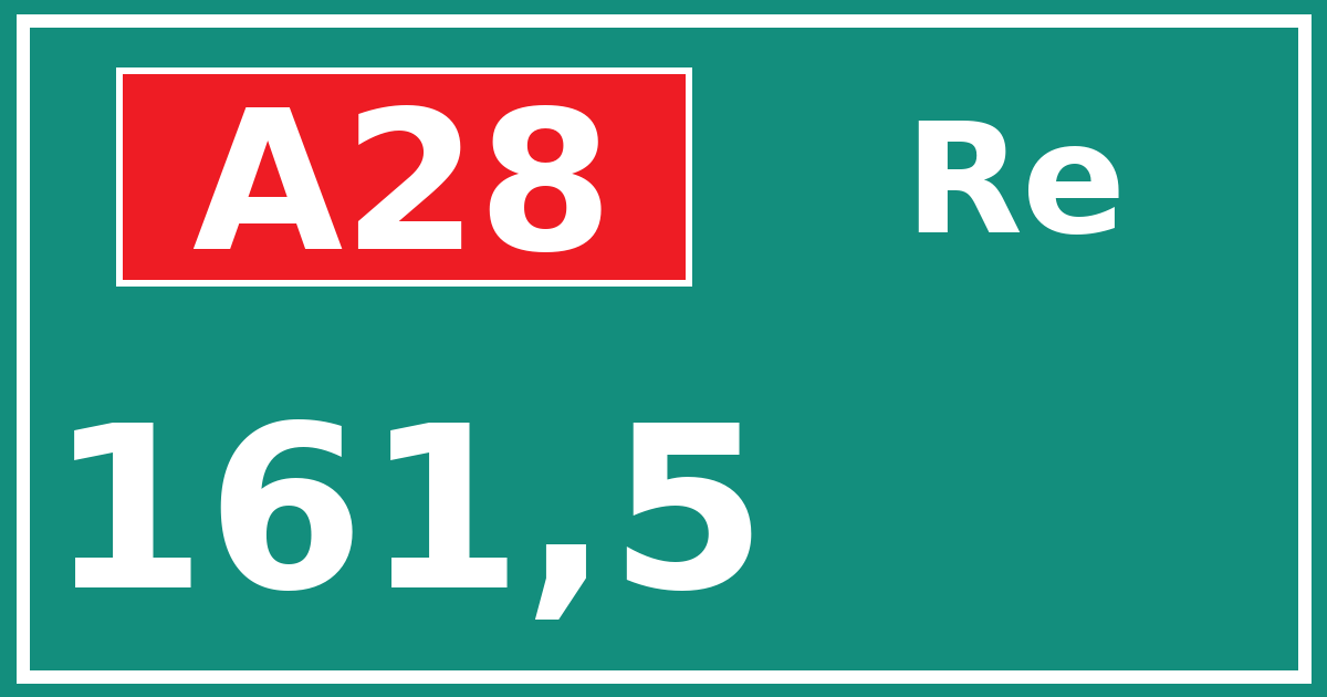 Hectometerbord A28 161,5 zijde Re