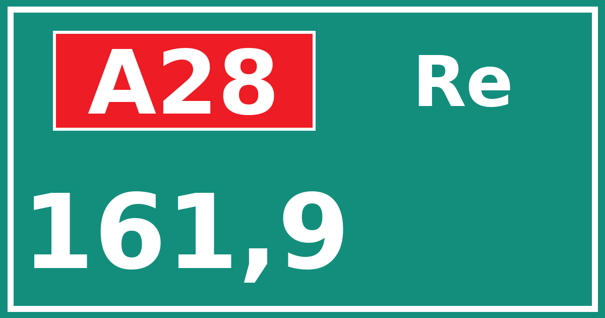 Hectometerbord A28 161,9 zijde Re