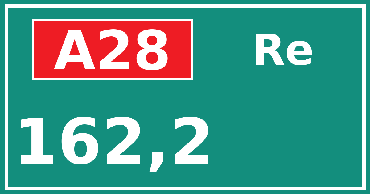 Hectometerbord A28 162,2 zijde Re