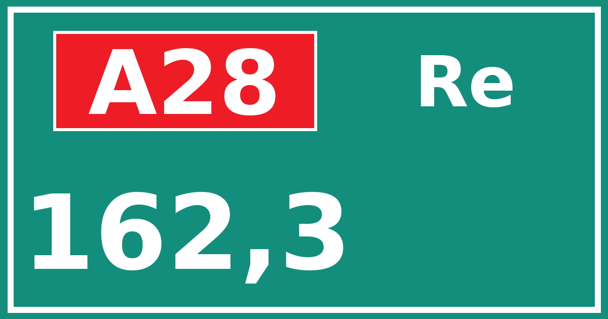 Hectometerbord A28 162,3 zijde Re
