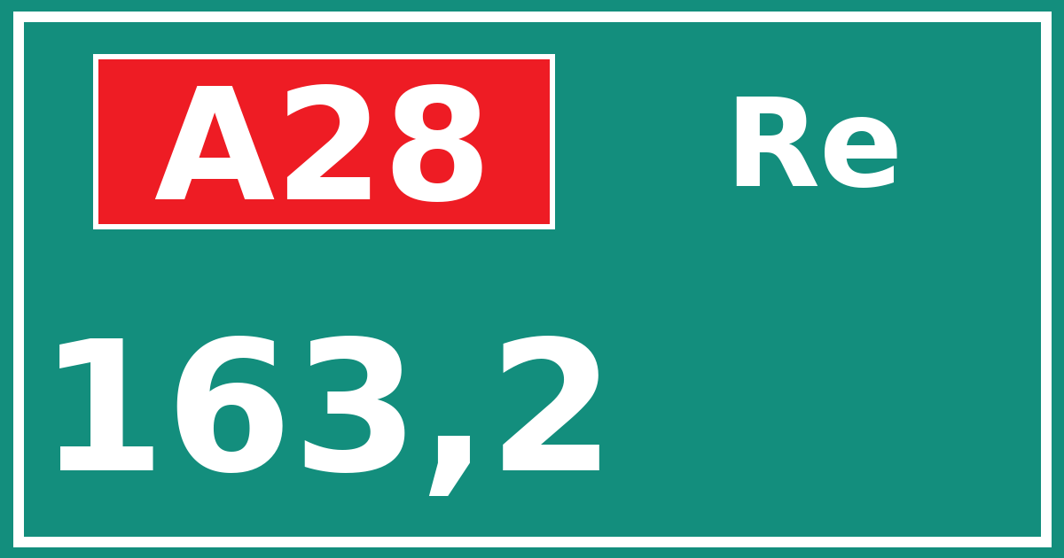Hectometerbord A28 163,2 zijde Re