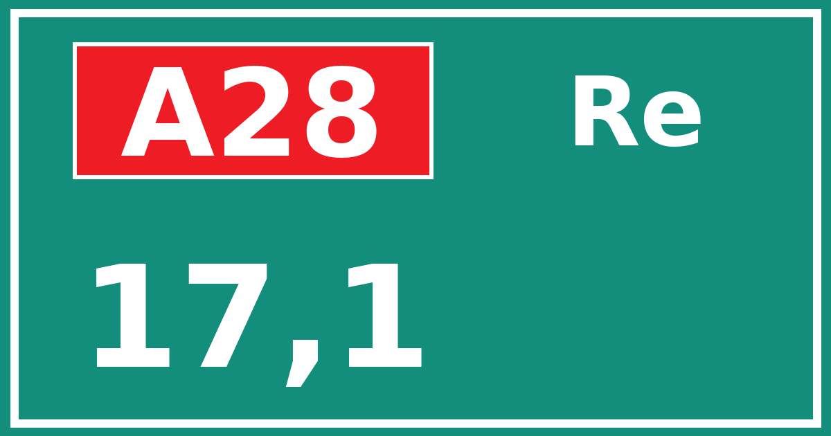 Hectometerbord A28 17,1 zijde Re