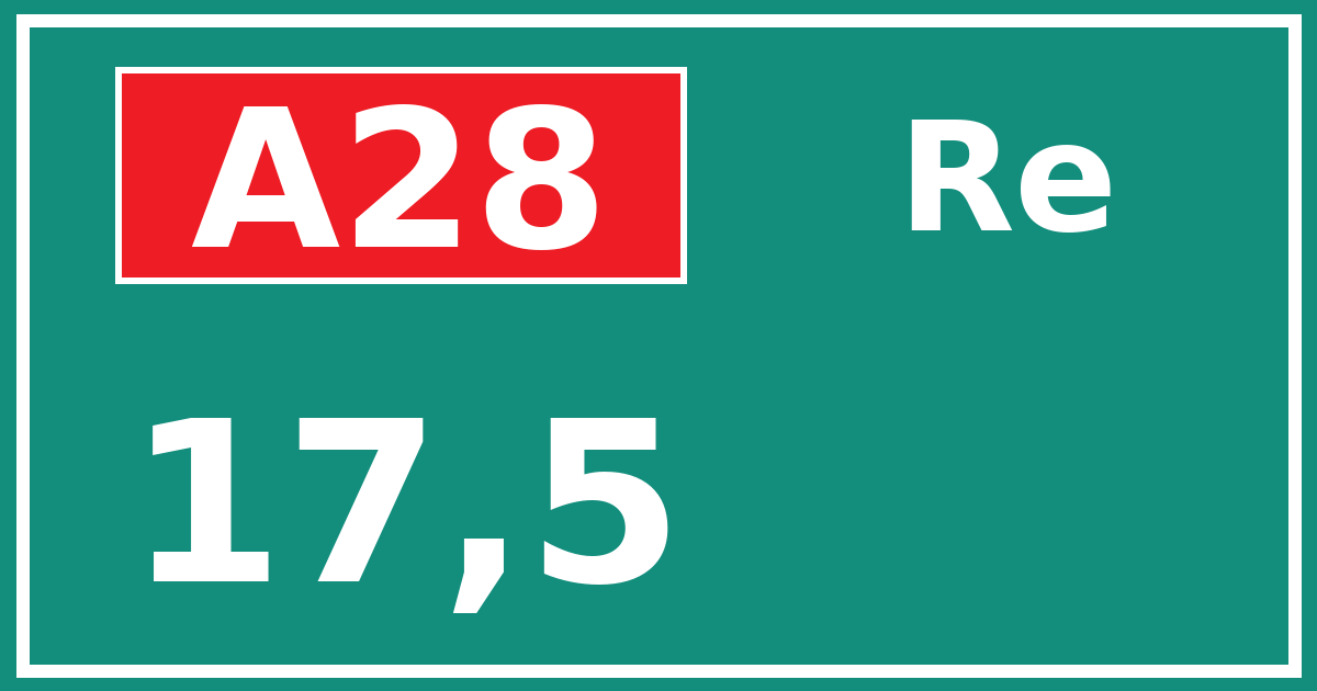 Hectometerbord A28 17,5 zijde Re
