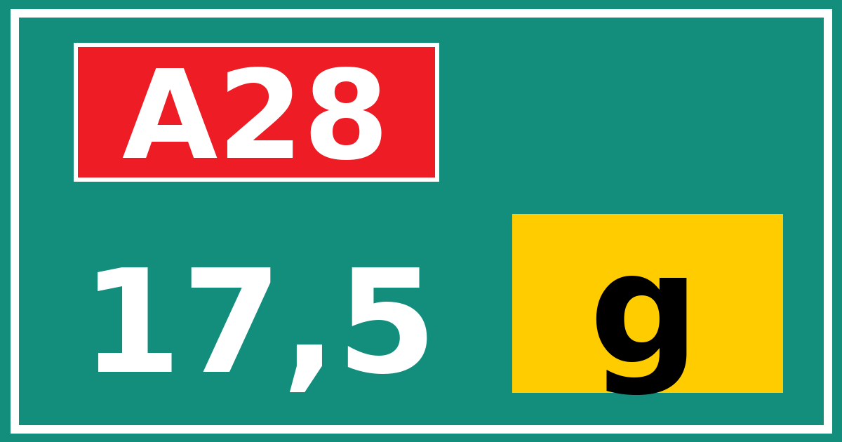 Hectometerbord A28 17,5 letter g