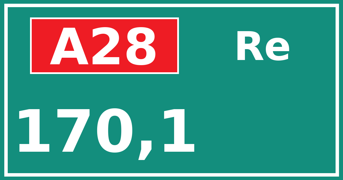 Hectometerbord A28 170,1 zijde Re