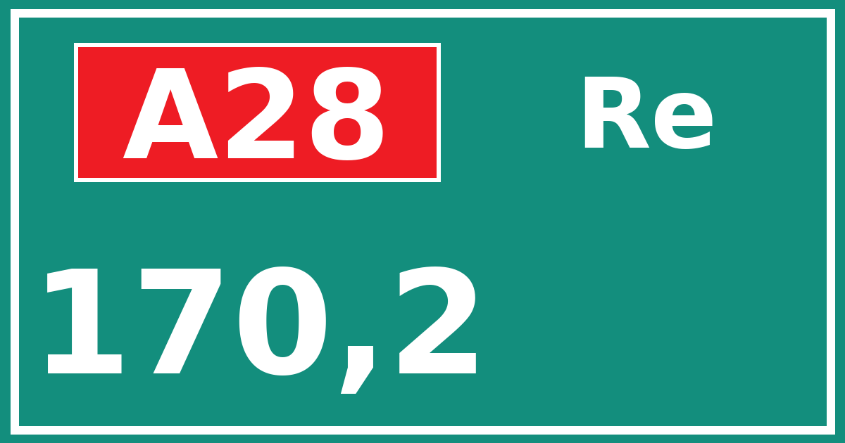Hectometerbord A28 170,2 zijde Re