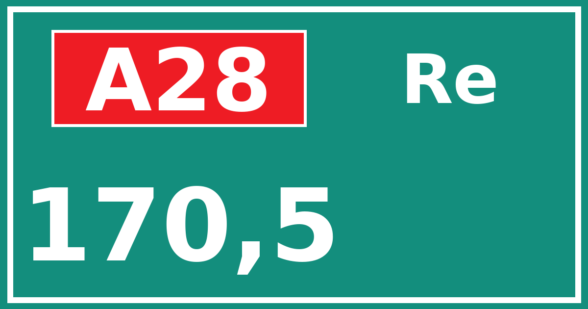 Hectometerbord A28 170,5 zijde Re