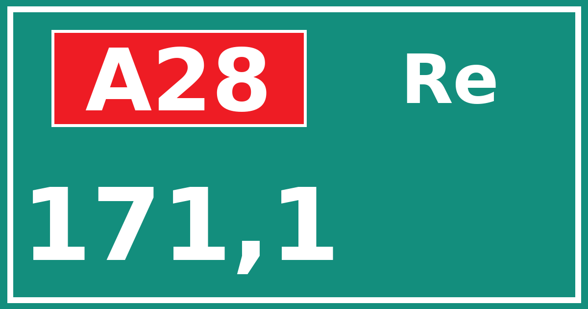 Hectometerbord A28 171,1 zijde Re