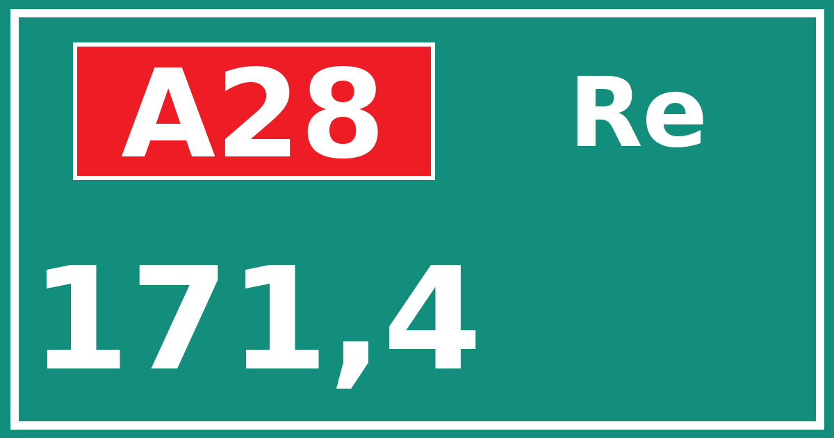 Hectometerbord A28 171,4 zijde Re