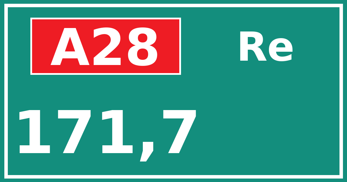 Hectometerbord A28 171,7 zijde Re