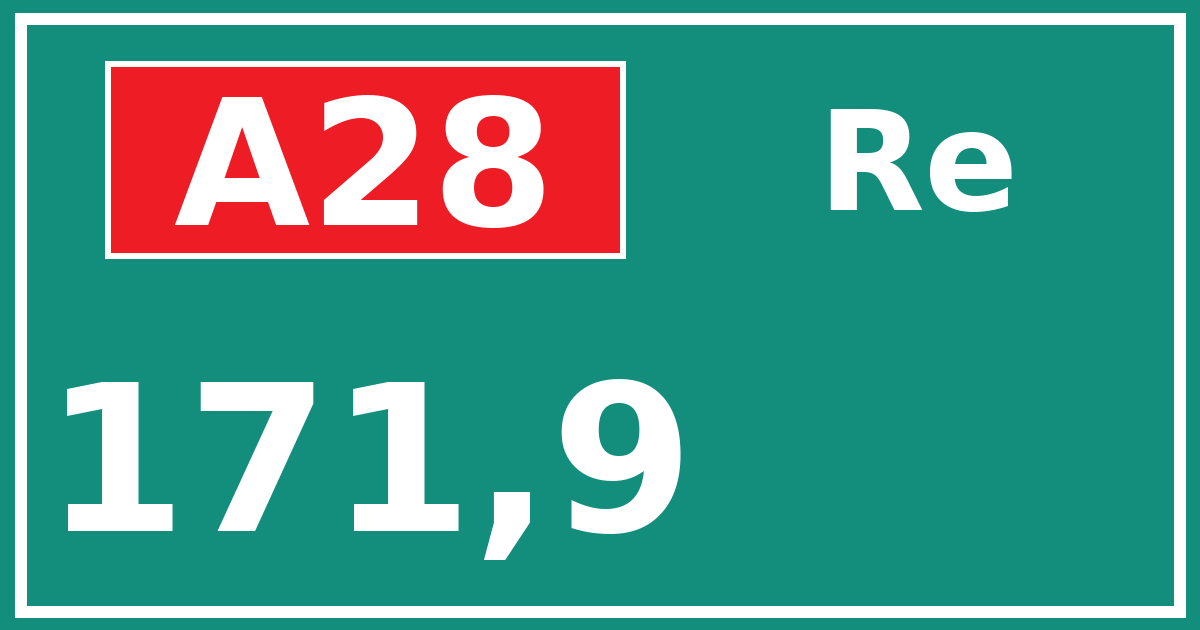 Hectometerbord A28 171,9 zijde Re