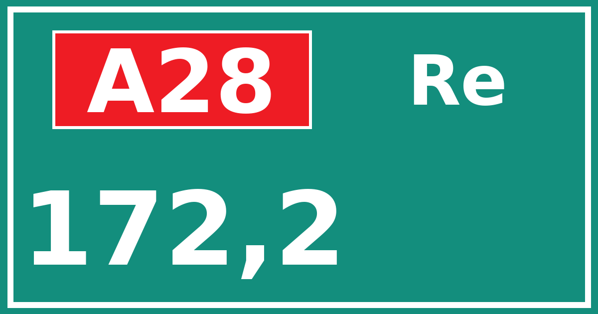 Hectometerbord A28 172,2 zijde Re